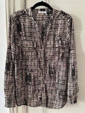 Calvin Klein Black & Cream Print Top